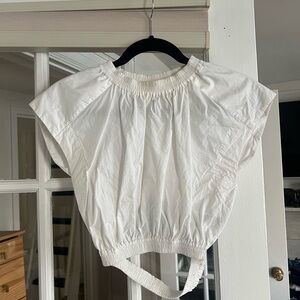 White poplin crop top